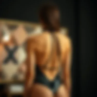 Design Elements of the Halter Low Back Bodysuit Elegant halter low back bodysuit showcasing unique design elements