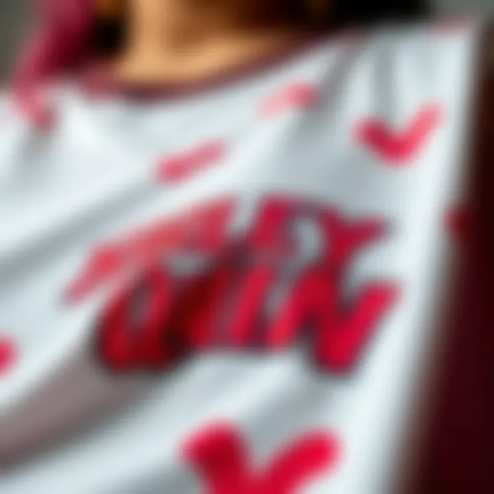 Close-up of fabric texture on a Harley Quinn shirt