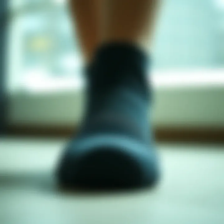 Close-up of eco-friendly materials used in indoor socks shoes