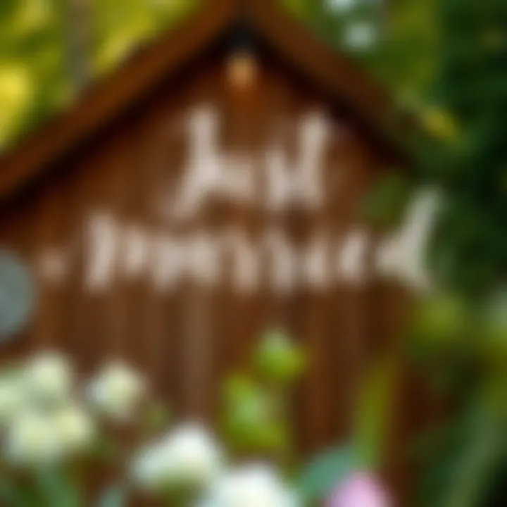 Creative just married decal design for a rustic wedding