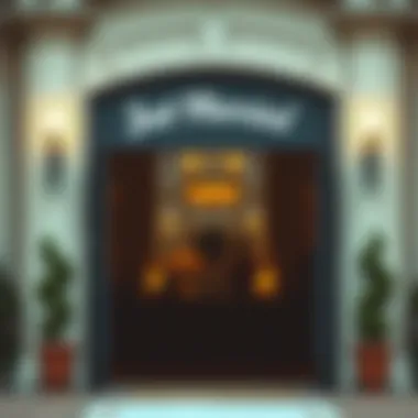 Stylish just married decal on a wedding venue entrance