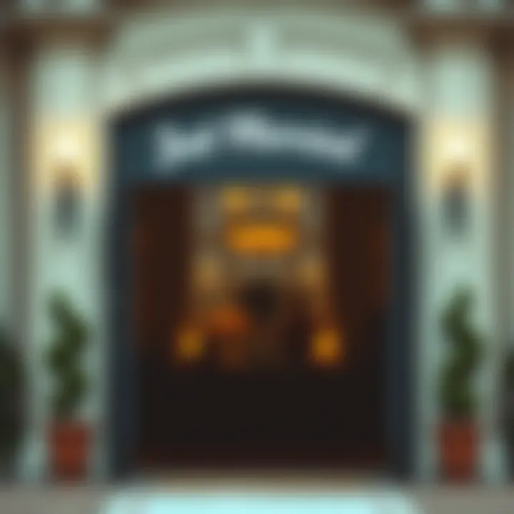 Stylish just married decal on a wedding venue entrance