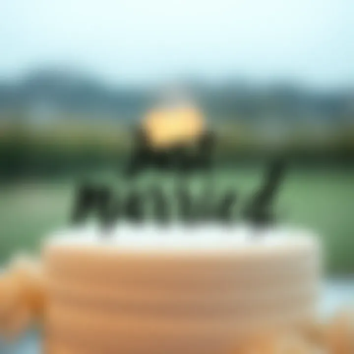 Personalized just married decal on a wedding cake