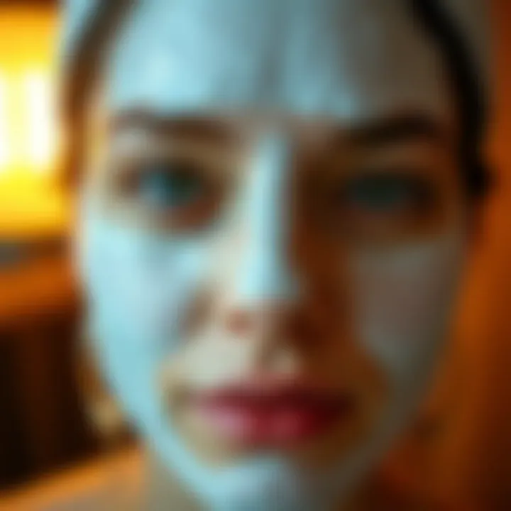 Before and after application of Cicaplast Masque B5 on skin