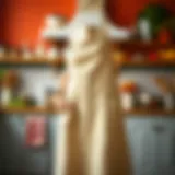 Elegant large apron with pockets in a vibrant kitchen setting