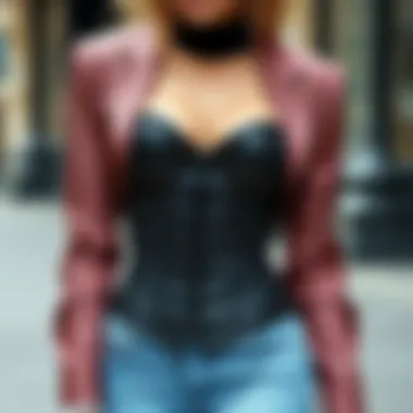 Fashion Statement with Latex Waist Trainer Corset A stylish outfit featuring a latex waist trainer corset as a focal point, enhancing the overall fashion look.