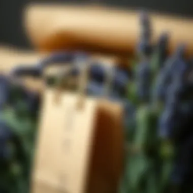 Sustainable Materials Behind Lavender Gift Bags Close-up of eco-friendly materials used in lavender paper gift bags
