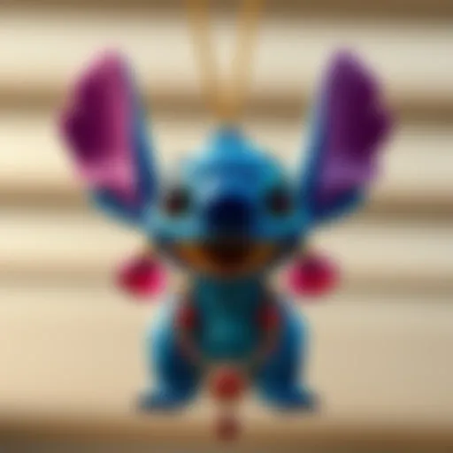 A beautifully crafted Lilo and Stitch necklace showcasing vibrant colors and intricate designs.