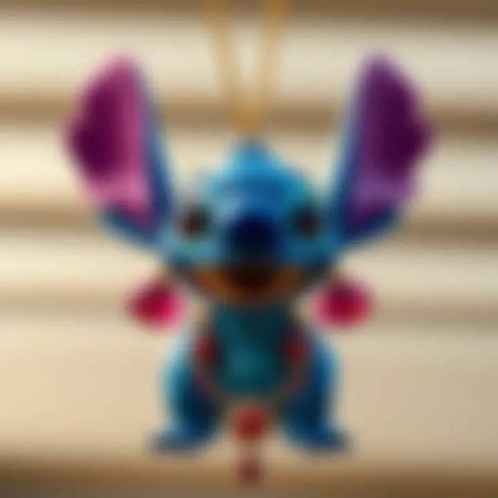 A beautifully crafted Lilo and Stitch necklace showcasing vibrant colors and intricate designs.