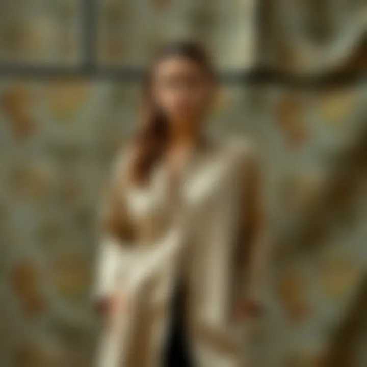 Variety of fabric options for long shirts with slits