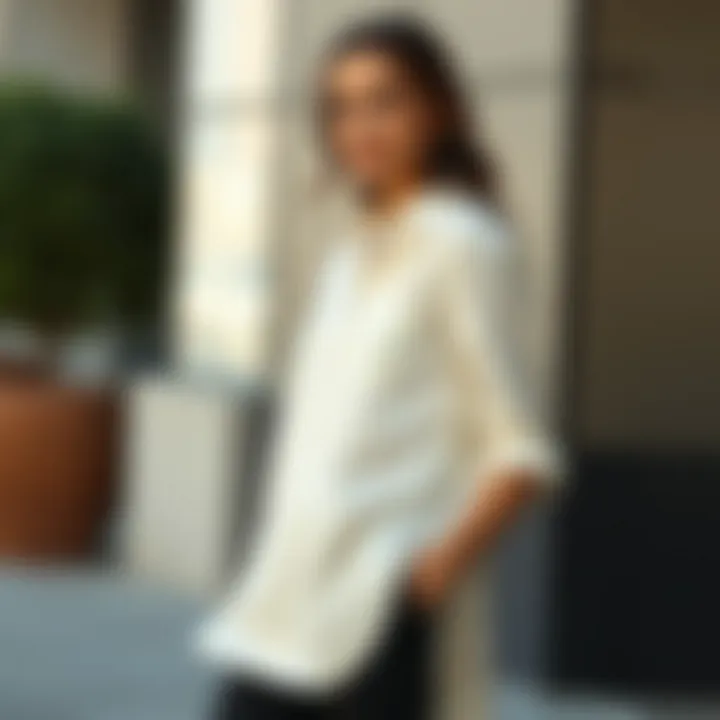 Elegant long shirt with side slits styled for a chic look