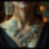 Elegant body jewelry set featuring matching earrings and necklace