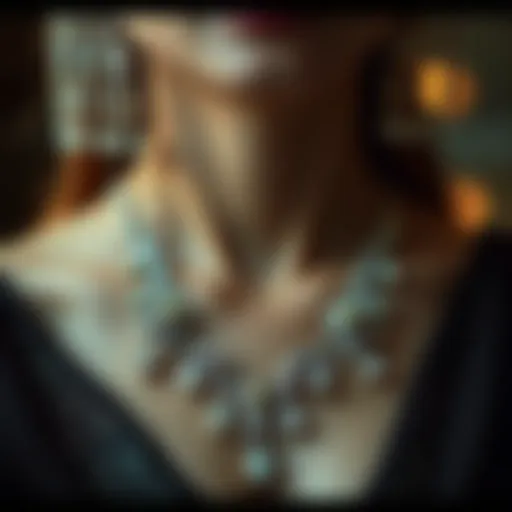 Elegant body jewelry set featuring matching earrings and necklace