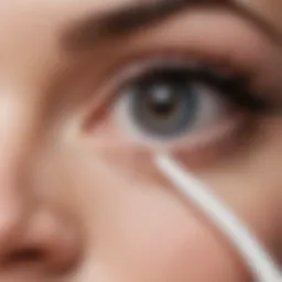 Detailed view of Maybelline eyelash curler with emphasis on white rubber component