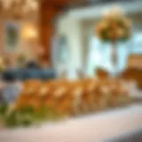 Elegant display of mini burlap bags arranged for a wedding favor table