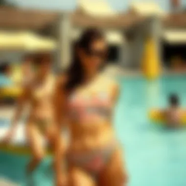 Historical representation of mod swimwear from the 1960s