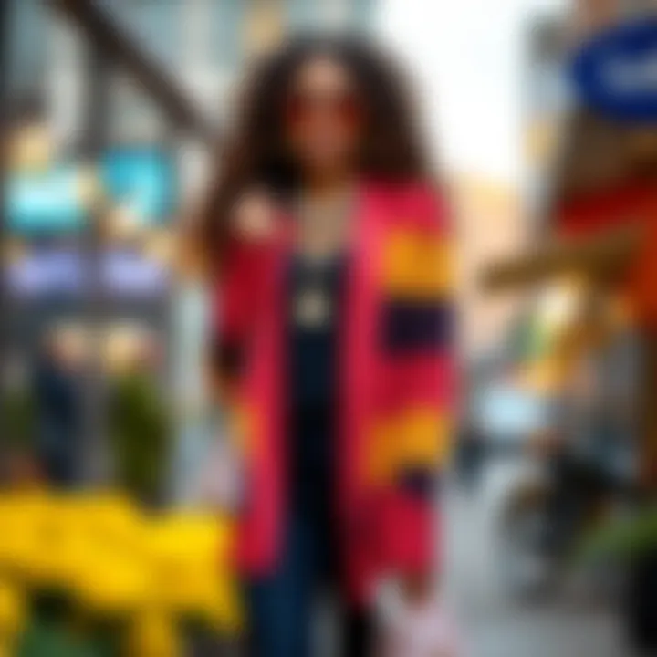 Chic Styling with Multicolor Duster Cardigan and Accessories A stylish arrangement of the multicolor duster cardigan paired with complementary accessories