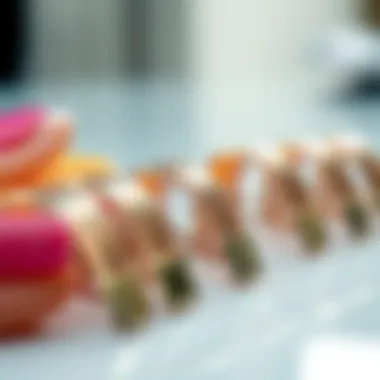 Close-up of nail clips designed for gel polish removal