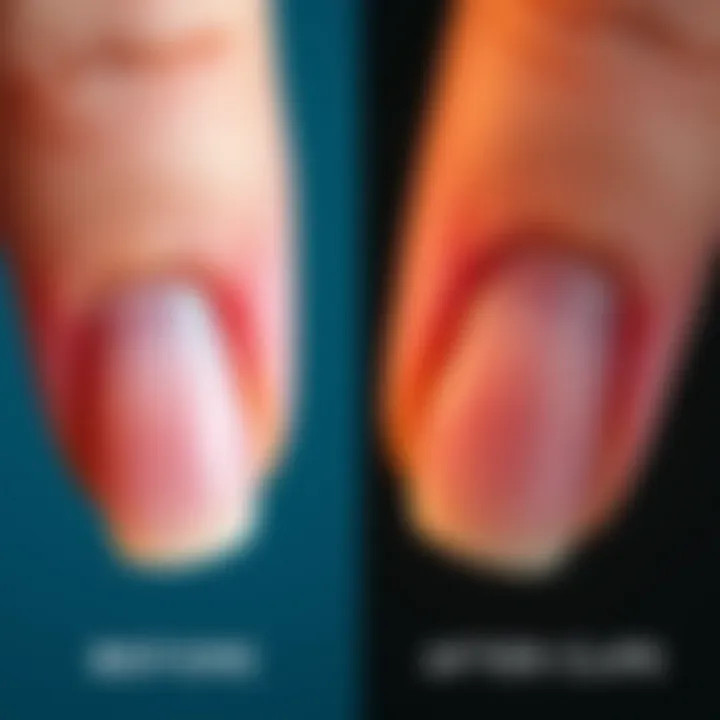 Comparison of nail condition before and after gel removal