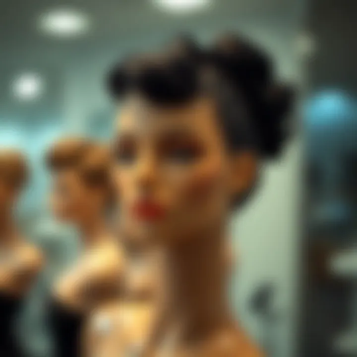 Elegant natural hairpieces for thinning hair displayed on a mannequin.