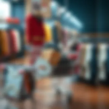 An organized digital shopping cart showcasing trendy clothing items