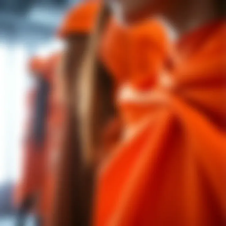 Exploring Fabric Choices for Orange Rave Sets Close-up of fabric textures in orange rave attire