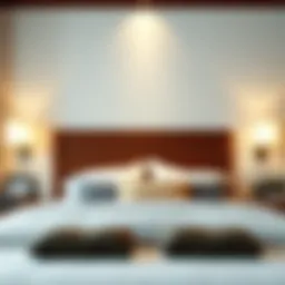 Elegant wooden sign above a bed