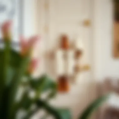 Stylish over the door shoe organizer in a modern living space