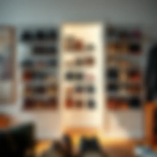 Innovative over the door shoe storage solution showcasing organized footwear