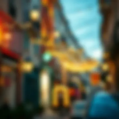 Charming Streets with Vintage Lighting Charming streets adorned with vintage lights