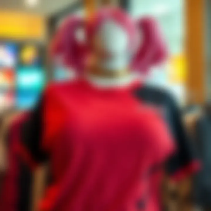 Vibrant plus size Harley Quinn shirt displayed on a mannequin