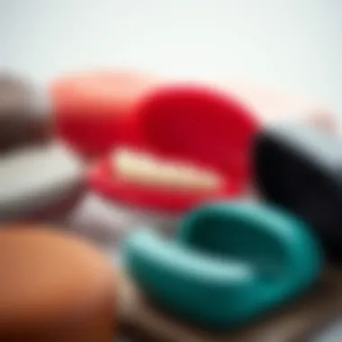 Close-up of various materials used in retainer case production