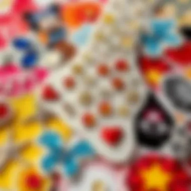 A creative spread of rhinestone stickers on various surfaces showcasing their versatility.