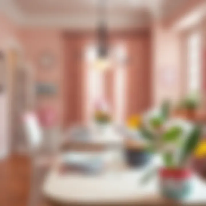 Playful dining area decorated with Sanrio character tableware and accessories