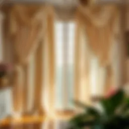 Elegant satin curtains draped in a luxurious setting