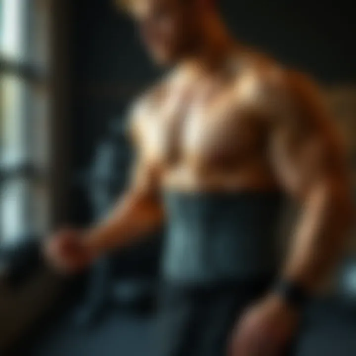 Athlete wearing sauna waist trainer during workout
