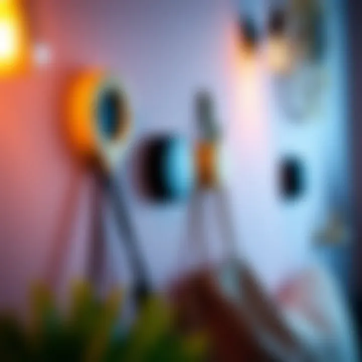 Functional Decor: Enhancing Aesthetics with Wall Hooks Self-adhesive wall hooks holding stylish decorative items