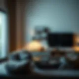 Sleek self-adhesive wall hooks in a modern living room