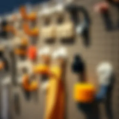 Diverse Designs of Self-Adhesive Wall Hooks Variety of self-adhesive wall hooks displayed on a pegboard