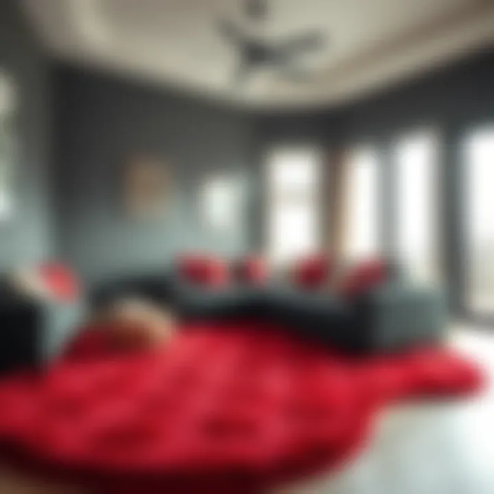 Vibrant Shoe Shaped Rug in Cozy Living Room A cozy living room featuring a vibrant shoe shaped rug