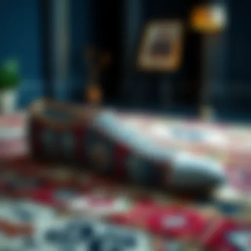 An intricate design of a shoe shaped rug showcasing diverse patterns