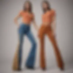 Vintage fashion showcasing classic stretchy bell bottoms