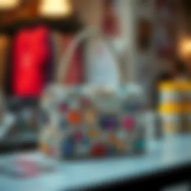 Sustainable materials used in rhinestone bags showcased creatively.