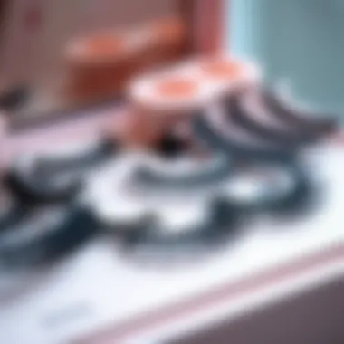 A variety of 20mm mink lashes displayed in an elegant arrangement