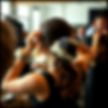 A stylist demonstrating creative ways to wear scrunchies