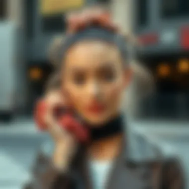 A fashionable individual showcasing scrunchies as a statement piece