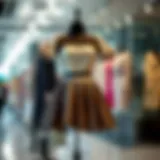 Elegant short dress displayed on a mannequin