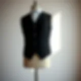 Elegant black vest displayed on a minimalist background