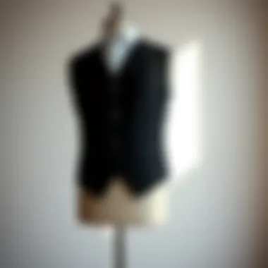 A Timeless Elegance Elegant black vest displayed on a minimalist background