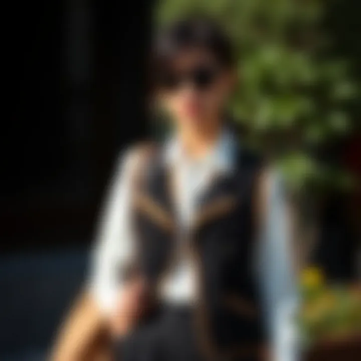 Styling the Black Vest Fashionable black vest styled with complementary pieces